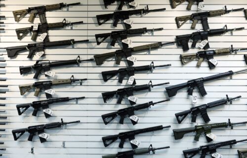 Semi-automatic rifles on display at R Guns on April 29